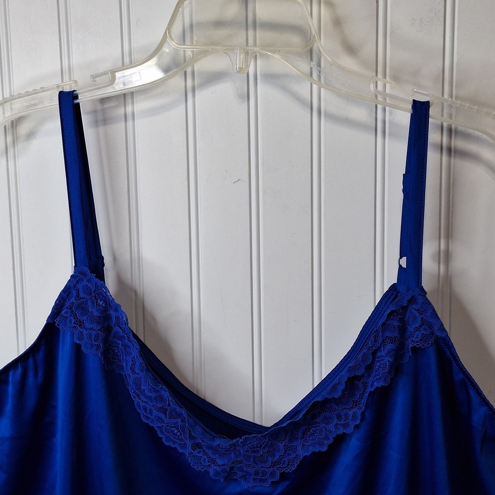 Torrid Sleep Womens Dream Satin Lace Trim Sleeveless Sleep Cami Size 5 Blue - Picture 5 of 8
